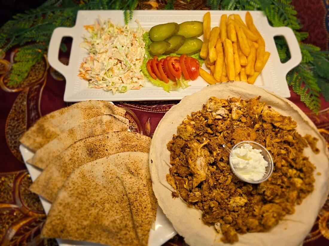 Shawarma de Frango no Prato